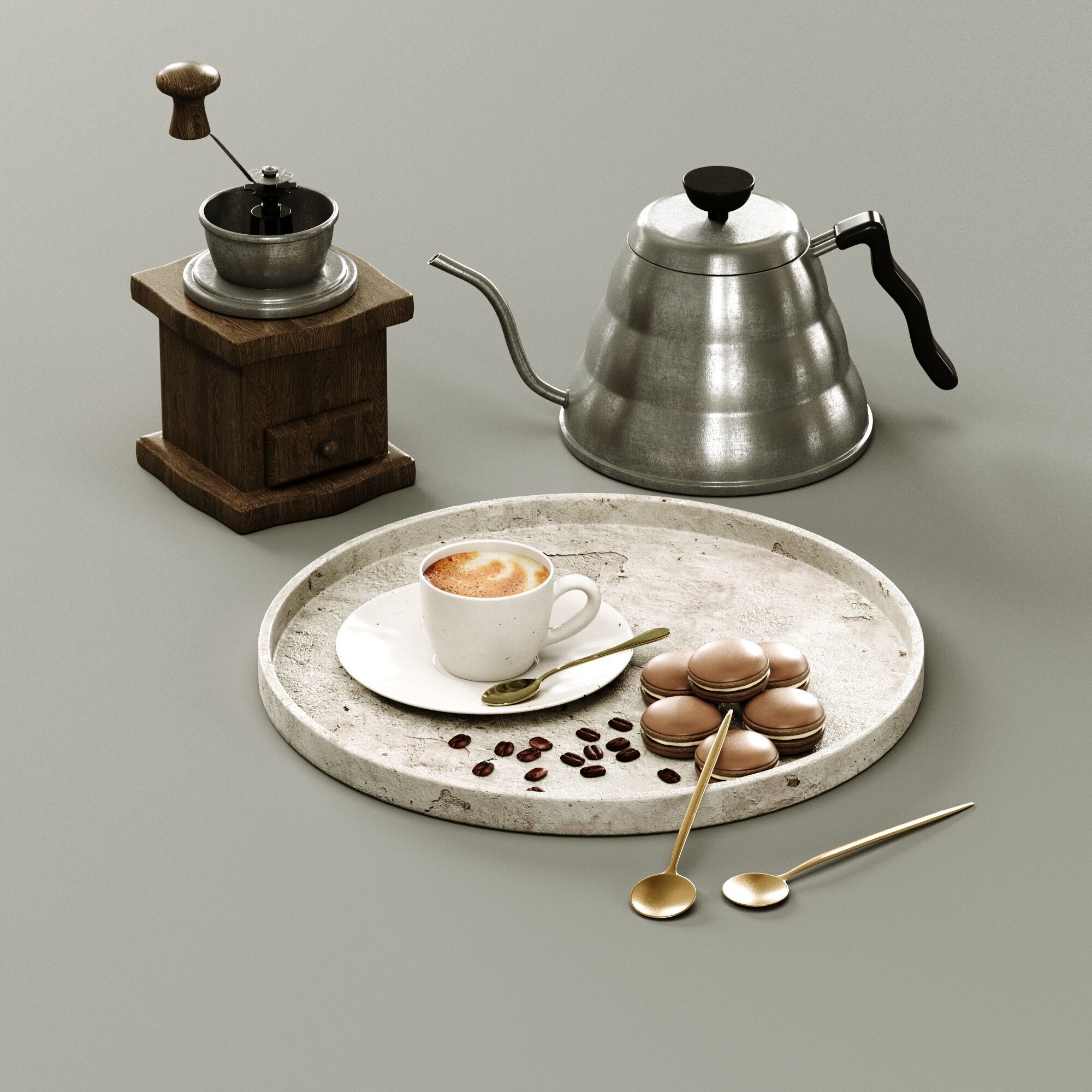Coffee Breakfast  3D model_4