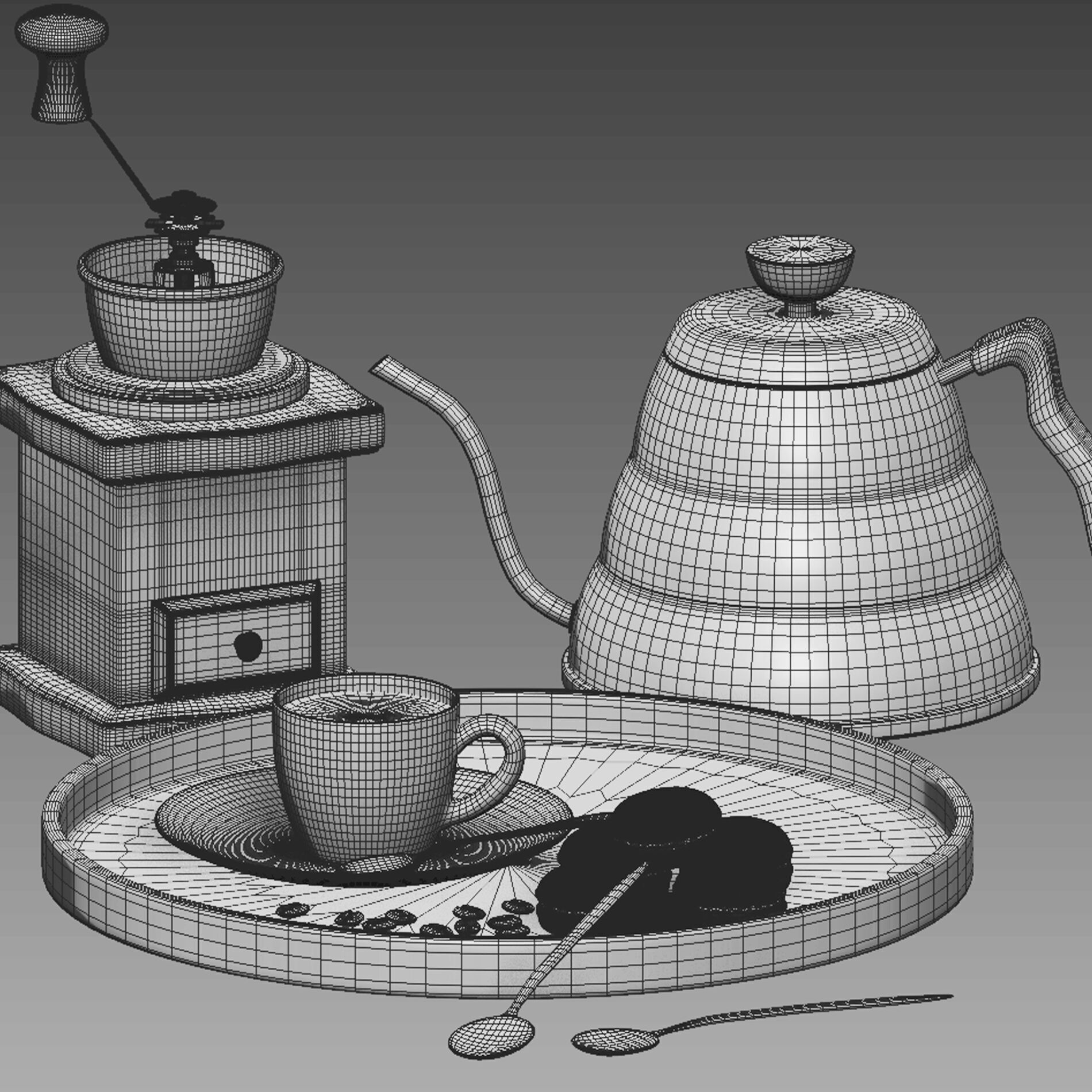 Coffee Breakfast  3D model_3