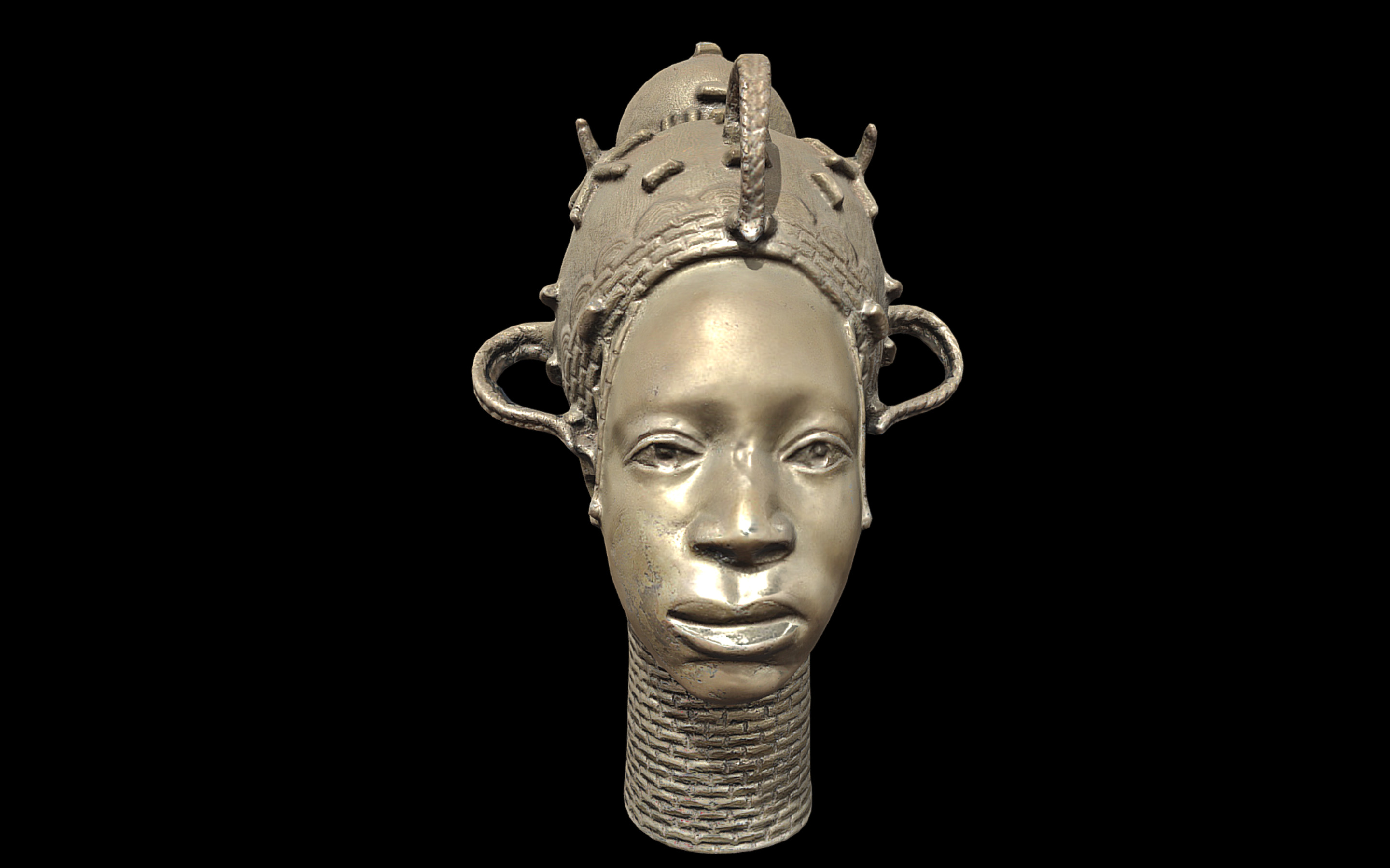Princess of Benin Kingdom Bronze Head Low-poly 3D model_1