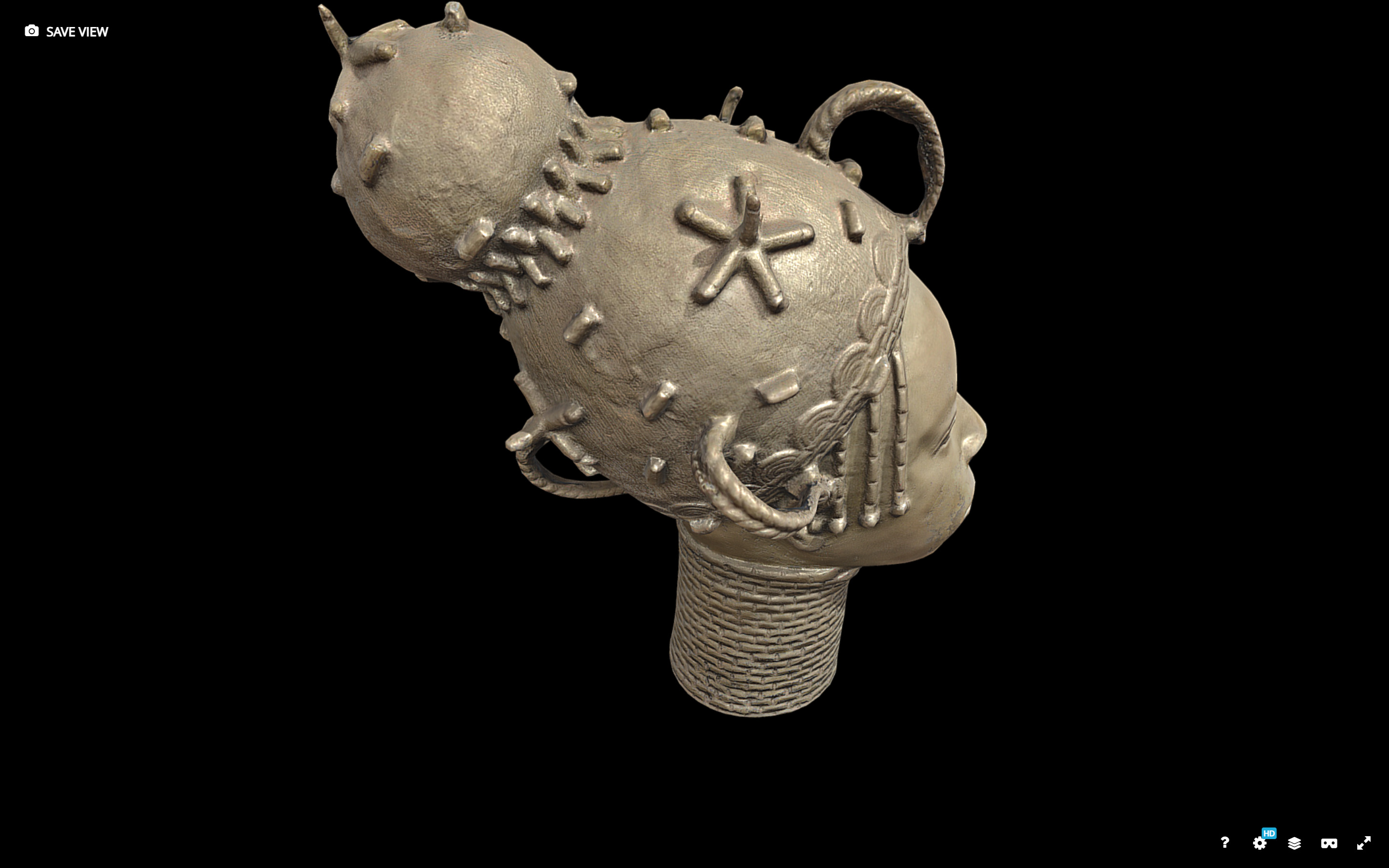 Princess of Benin Kingdom Bronze Head Low-poly 3D model_3