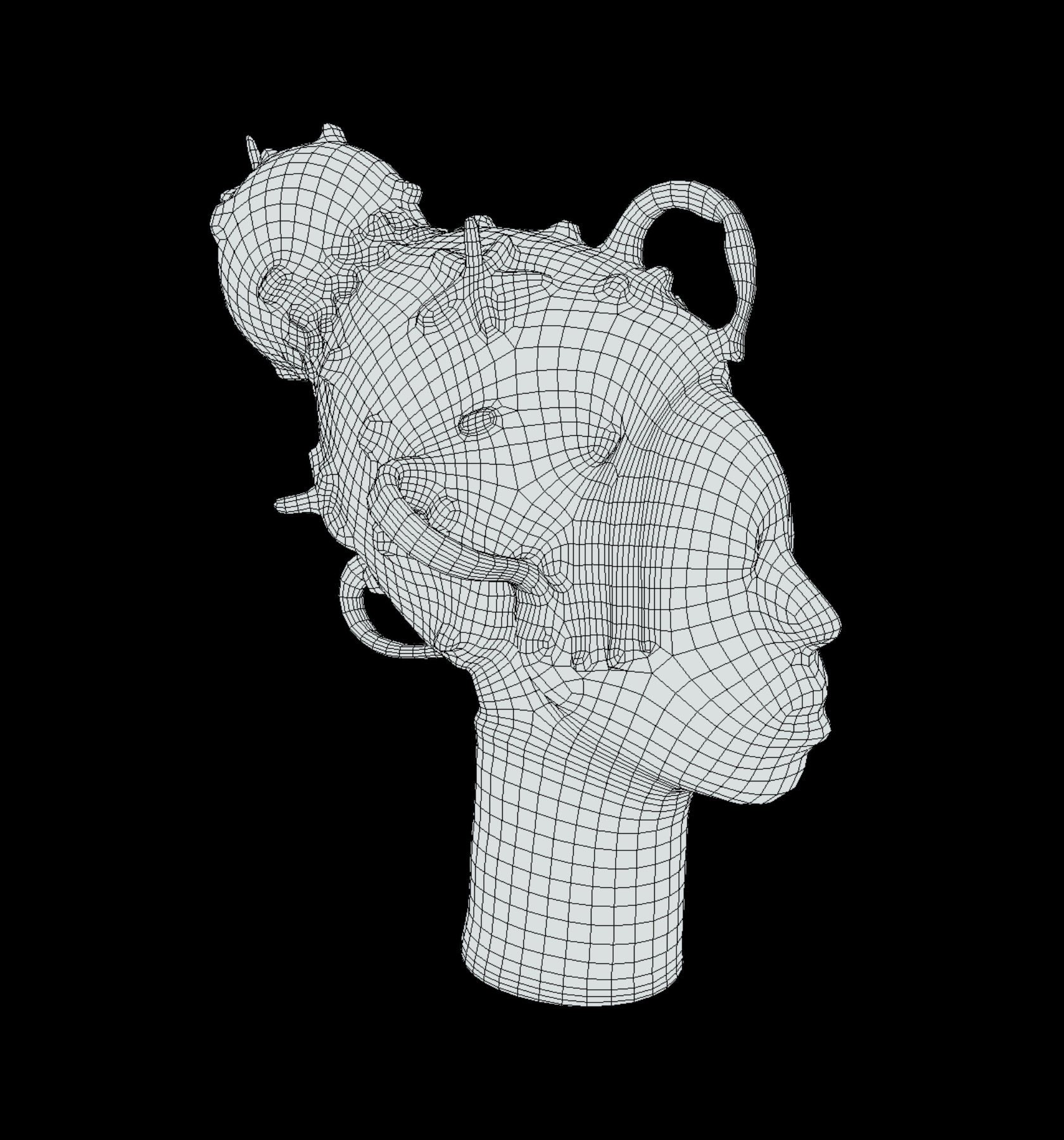 Princess of Benin Kingdom Bronze Head Low-poly 3D model_12