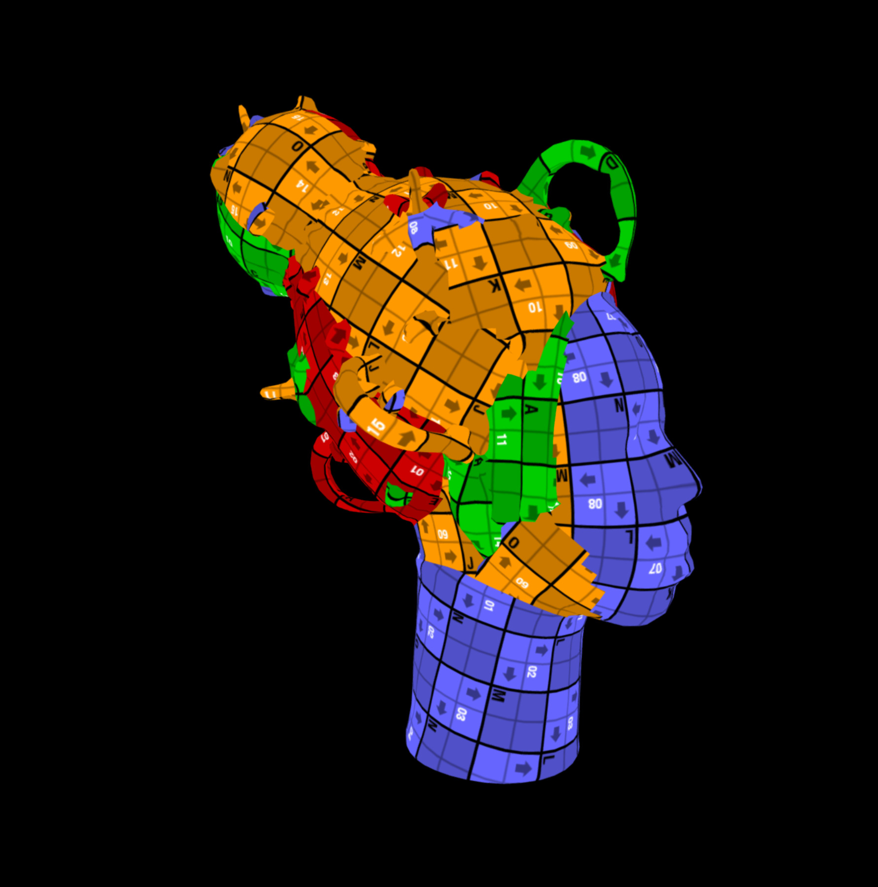 Princess of Benin Kingdom Bronze Head Low-poly 3D model_13