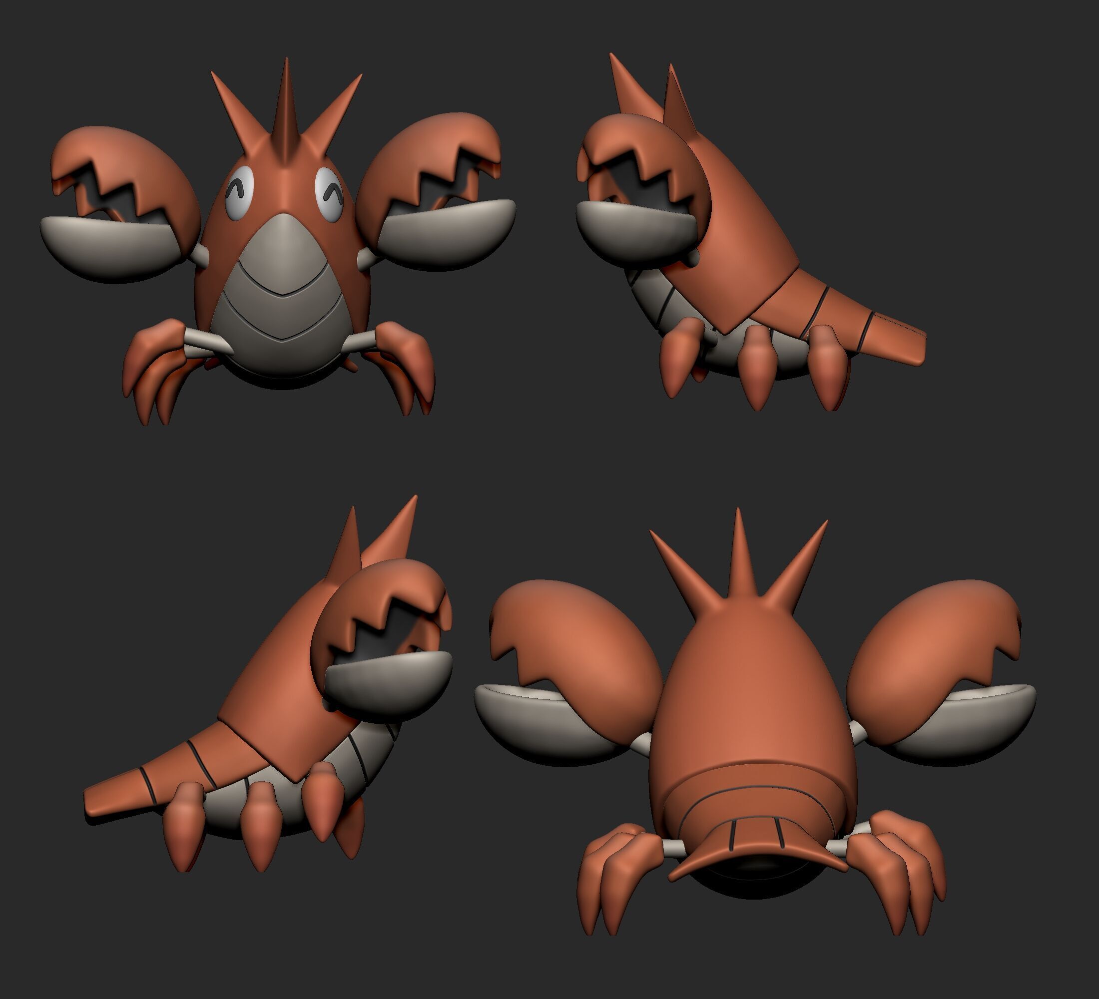 Pokemon - Corphish with 2 poses 3D print model_8