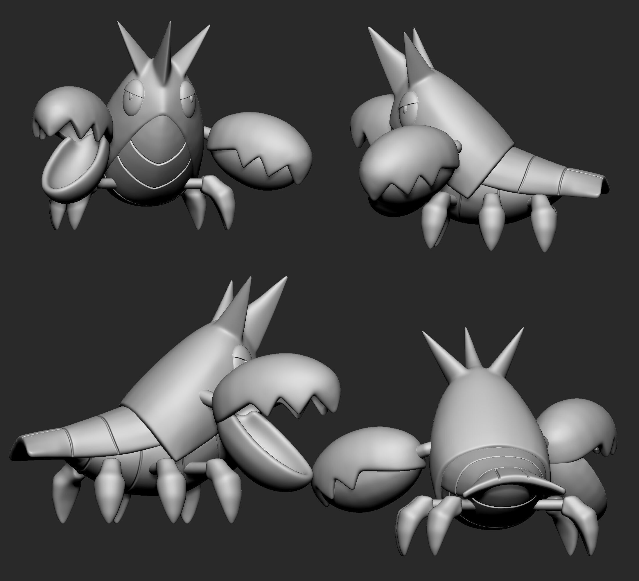 Pokemon - Corphish with 2 poses 3D print model_3
