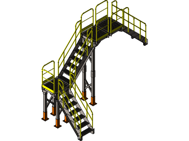 Rooftop Access Stairs Low-poly 3D model_9