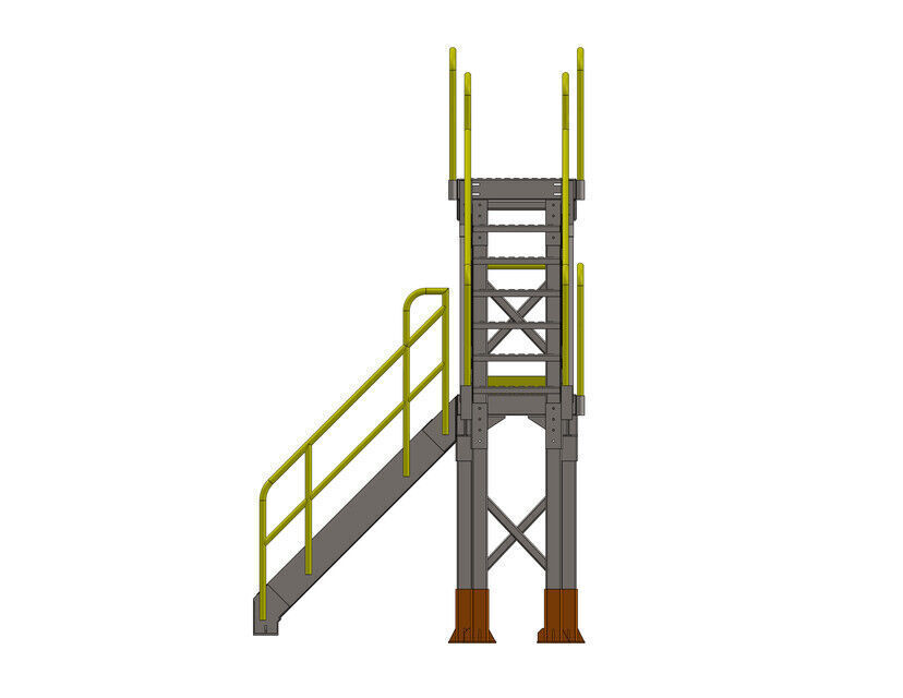 Rooftop Access Stairs Low-poly 3D model_3