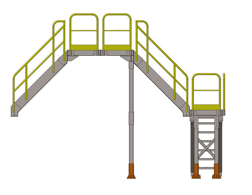 Rooftop Access Stairs Low-poly 3D model_5