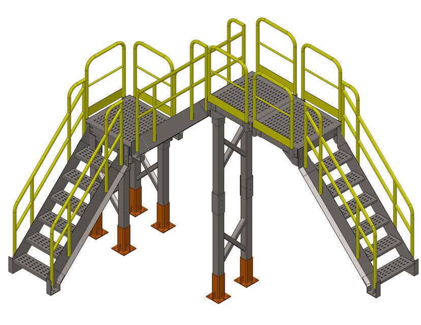 Rooftop Access Stairs Low-poly 3D model_1