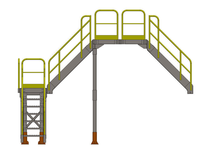 Rooftop Access Stairs Low-poly 3D model_6