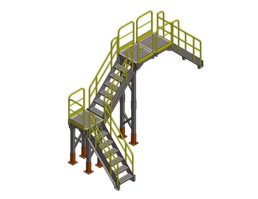 Rooftop Access Stairs Low-poly 3D model_2