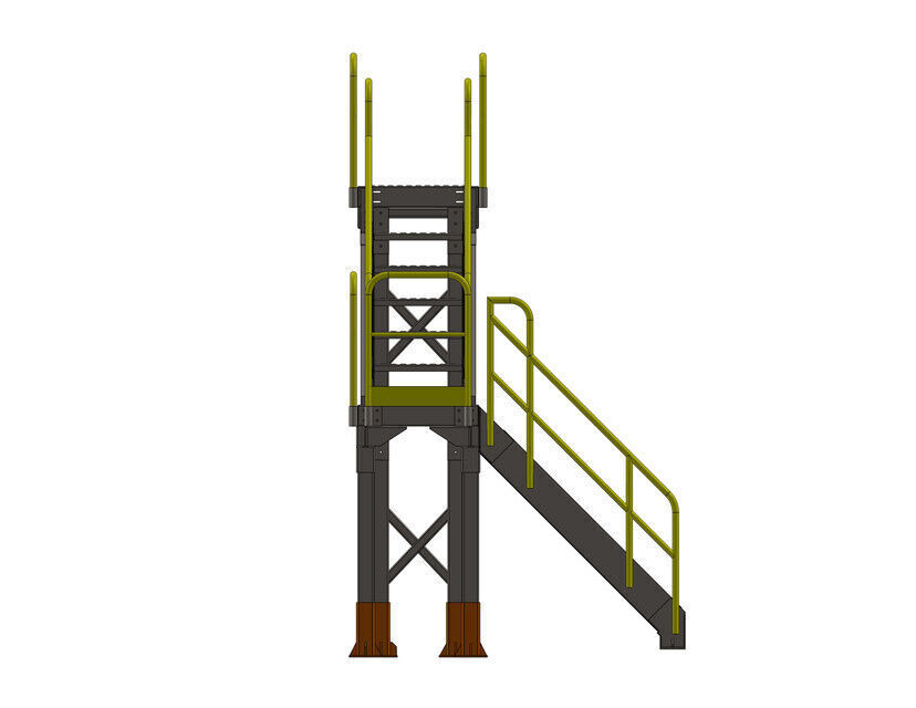 Rooftop Access Stairs Low-poly 3D model_4
