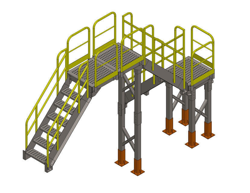 Rooftop Access Stairs Low-poly 3D model_8