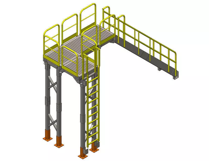 Plataforma Low-poly 3D model_0