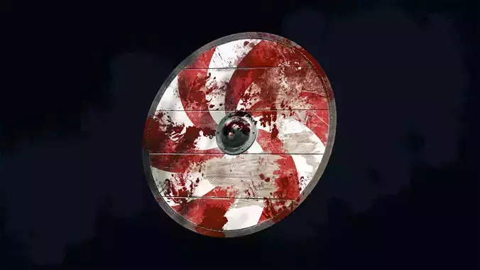 Viking shield 2 - Bloodied Relic Low-poly 3D model