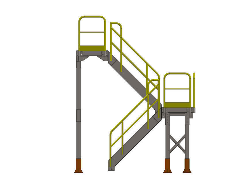 Escadas do mezanino Low-poly 3D model_2