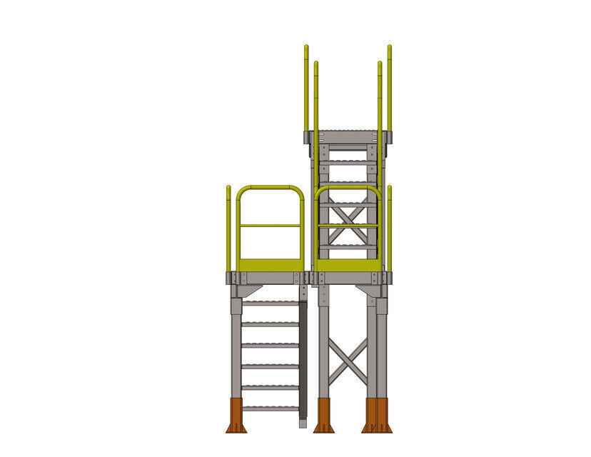 Escadas do mezanino Low-poly 3D model_5