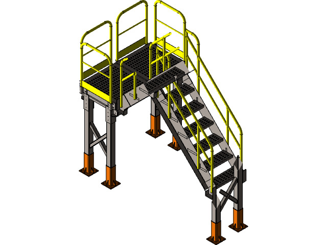 Escadas do mezanino Low-poly 3D model_9
