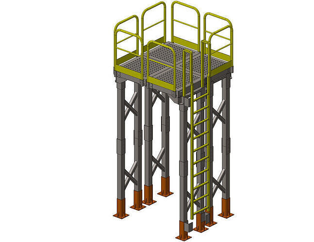 Ladder Platform Low-poly 3D model