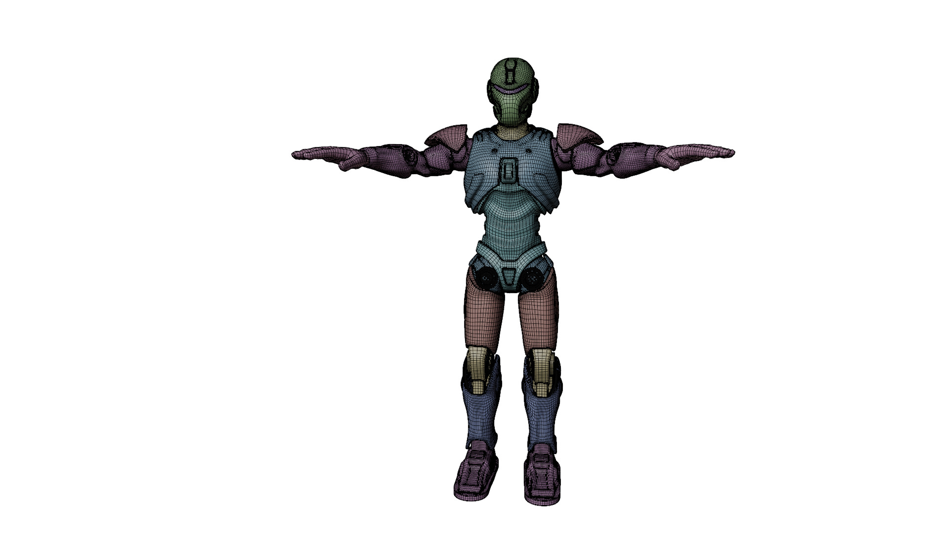 Combat Robot Game Ready Low-poly 3D model_9