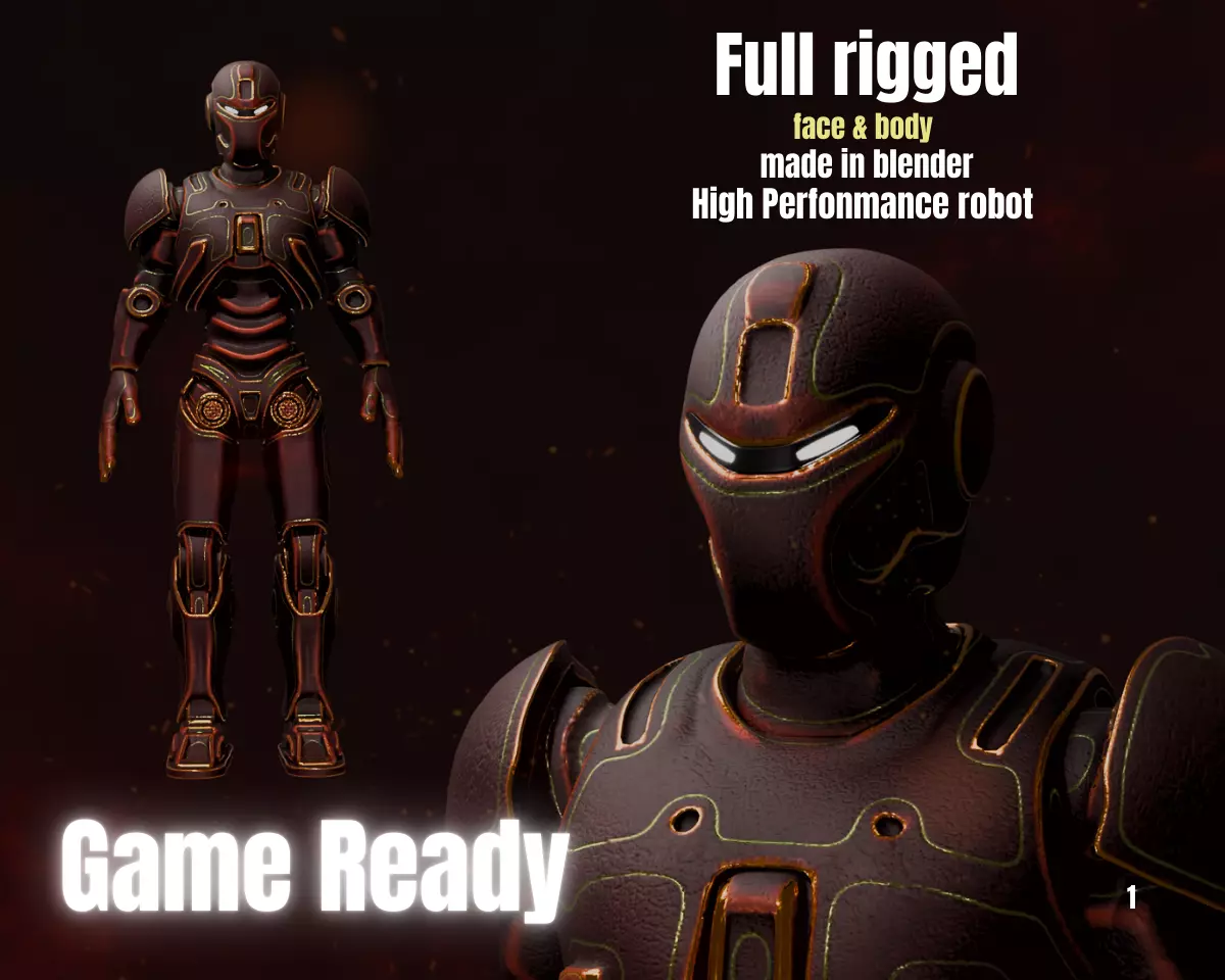 Combat Robot Game Ready Low-poly 3D model_0