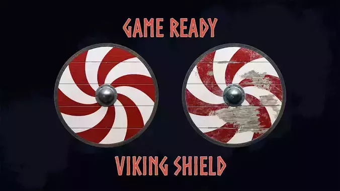 Viking Shield 2 - New and war-torn 3D Model Collection