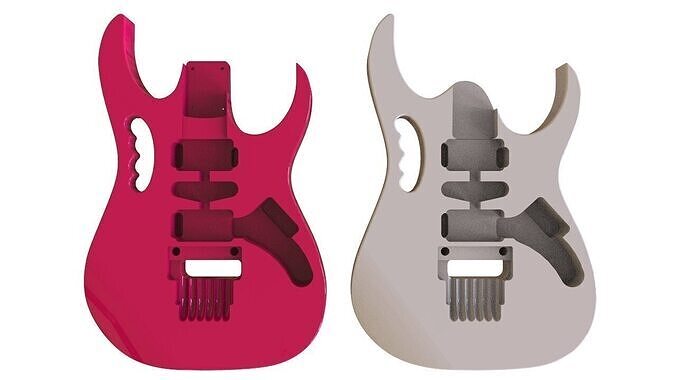 3d Model of JEM Style Guitar Body CAD for CNC and 3D print model 3D print model