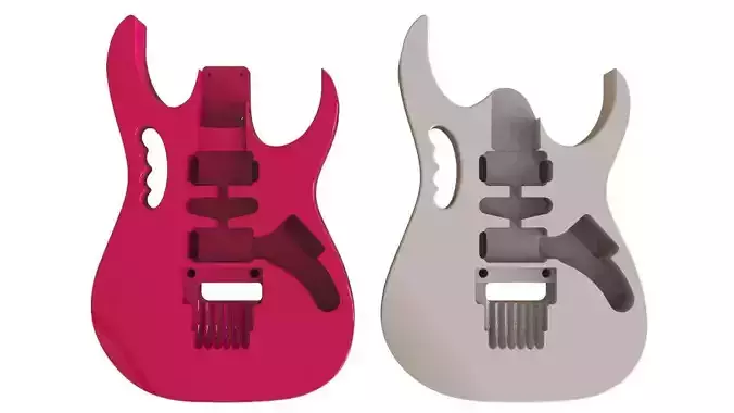 3d Model of JEM Style Guitar Body CAD for CNC and 3D print model