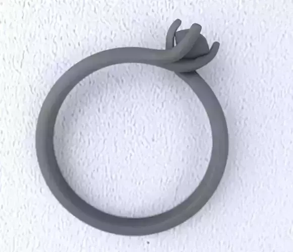 Claw-Prong Engagement Ring 3D print model
