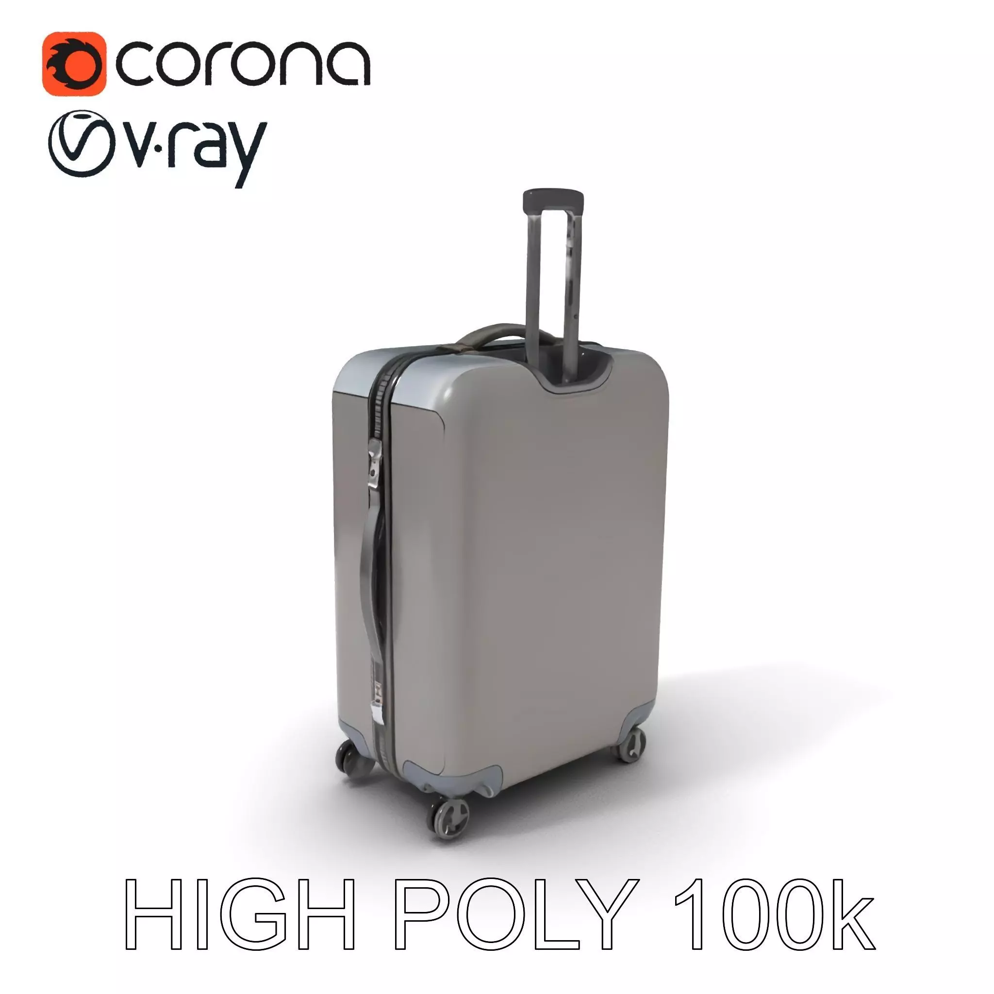 Hardshell Suitcase Model Pack Low-poly 3D model_0