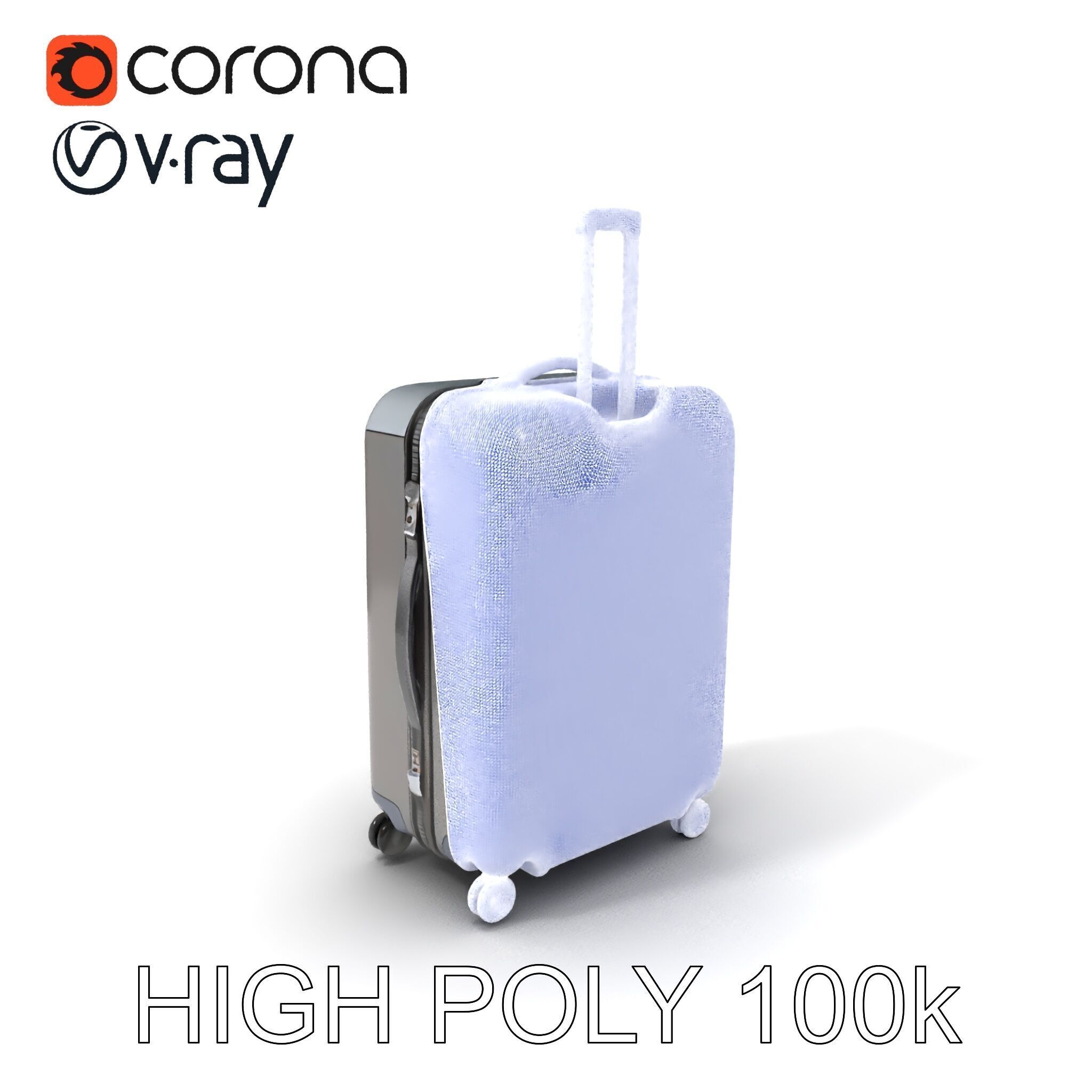 Hardshell Suitcase Model Pack Low-poly 3D model_3