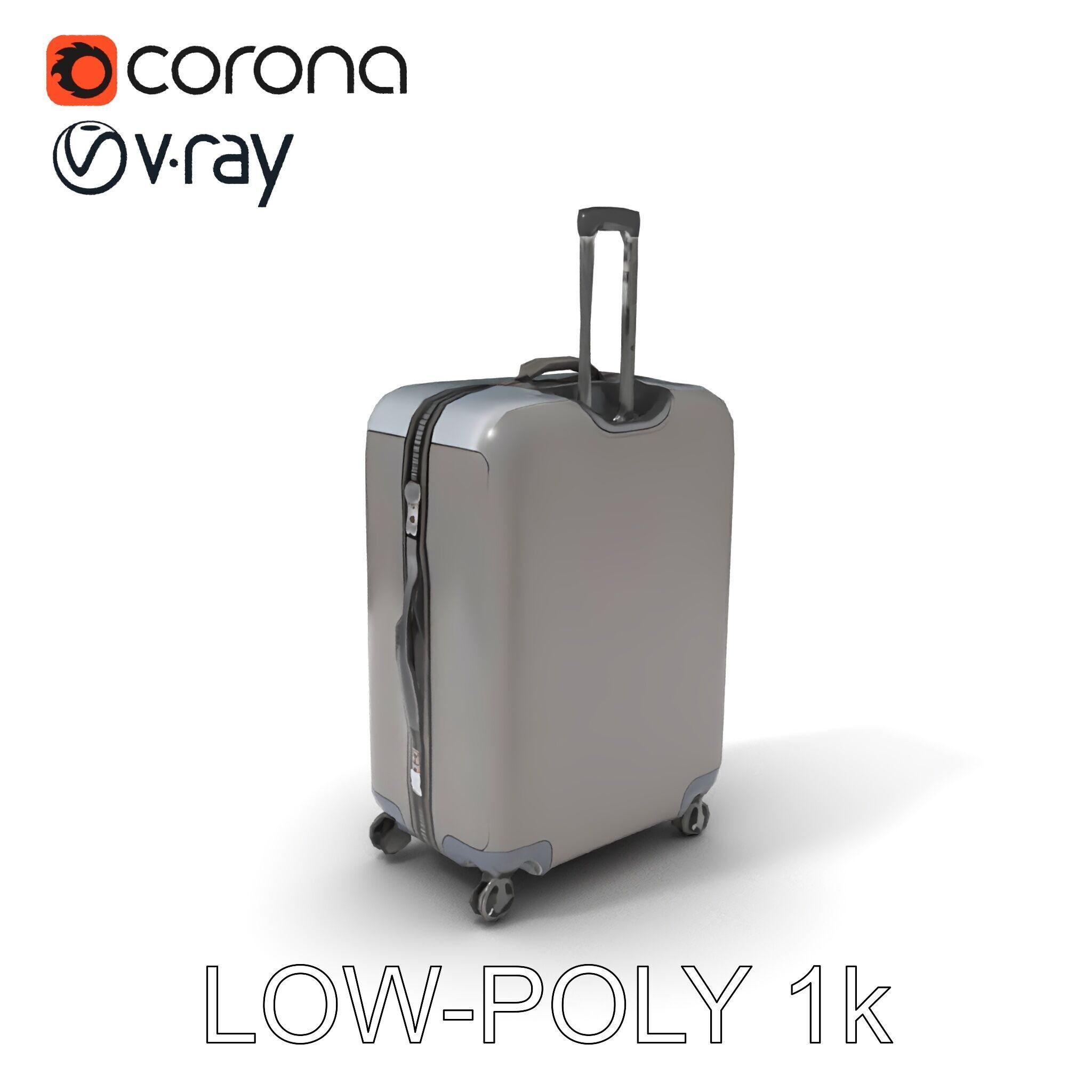 Hardshell Suitcase Model Pack Low-poly 3D model_33