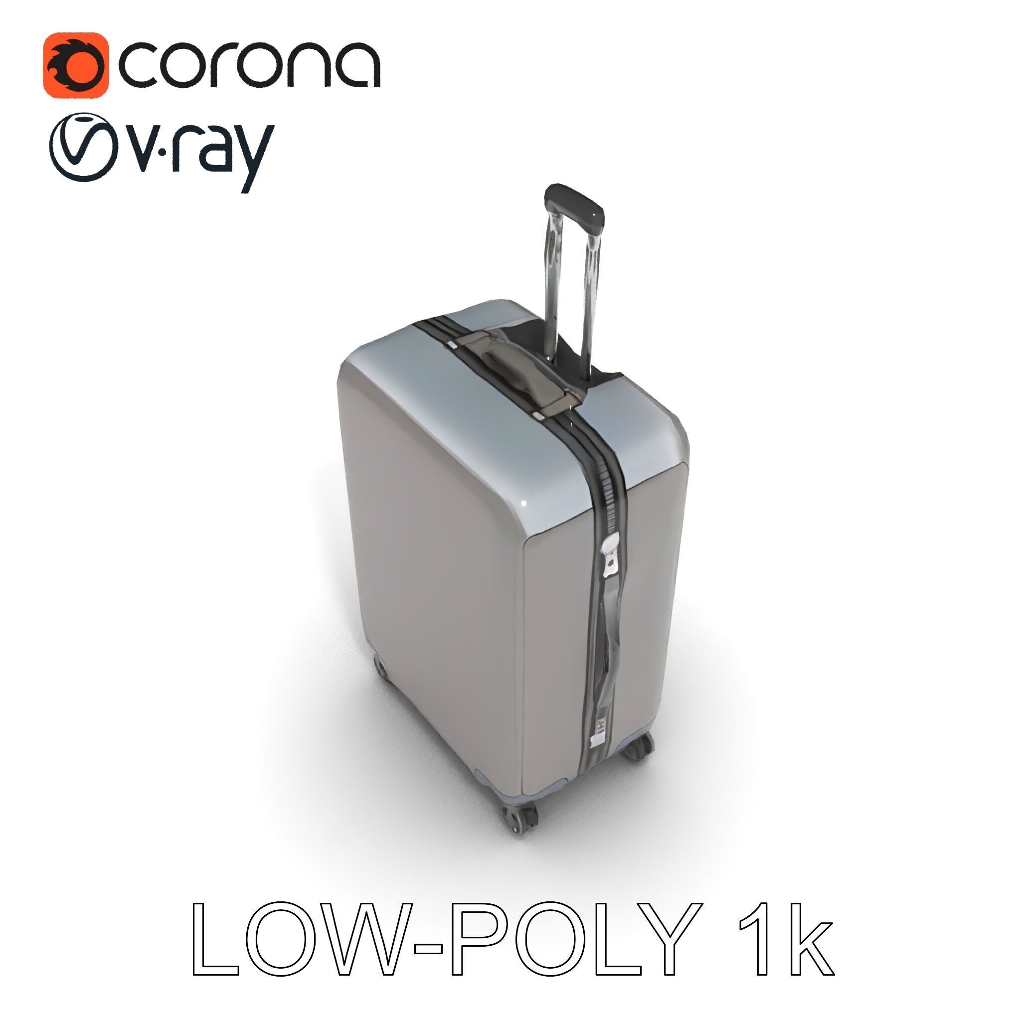 Hardshell Suitcase Model Pack Low-poly 3D model_12