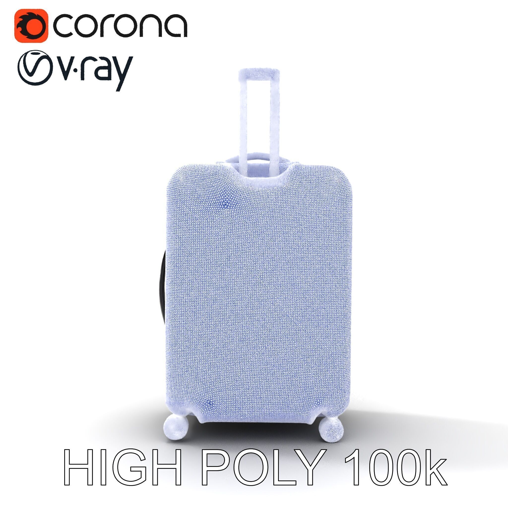 Hardshell Suitcase Model Pack Low-poly 3D model_16