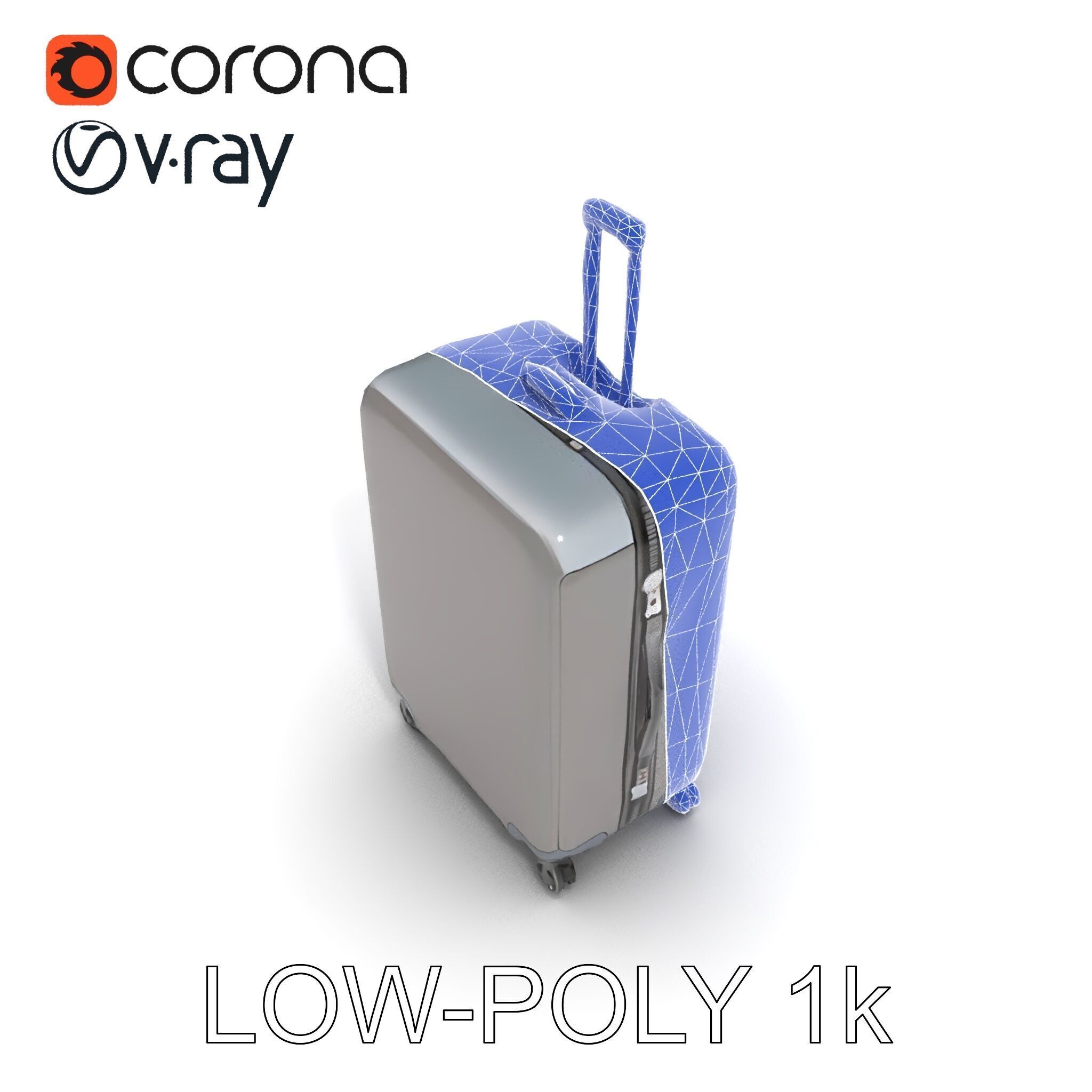 Hardshell Suitcase Model Pack Low-poly 3D model_7