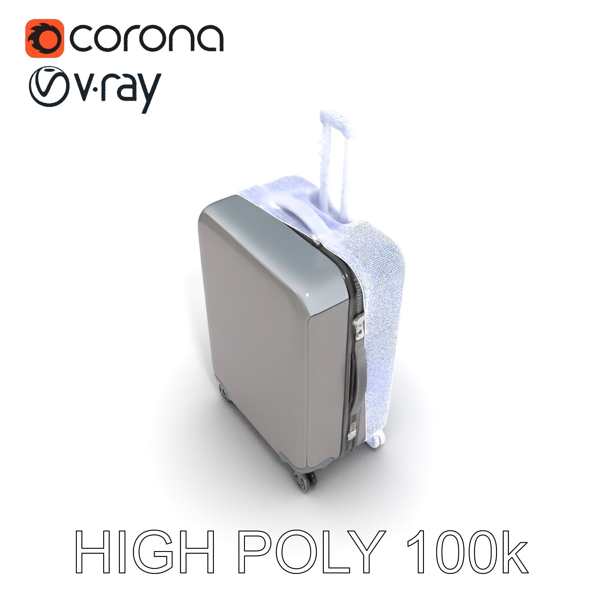 Hardshell Suitcase Model Pack Low-poly 3D model_31