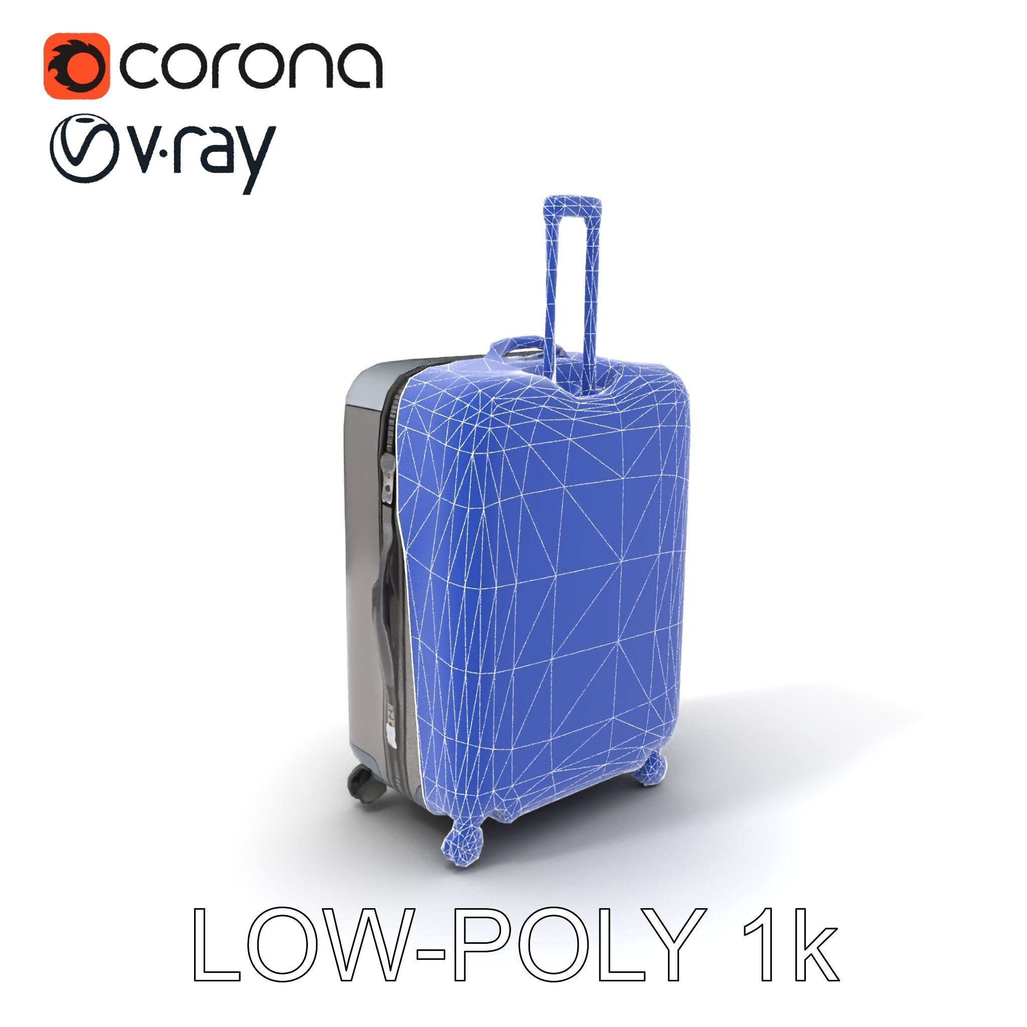 Hardshell Suitcase Model Pack Low-poly 3D model_27
