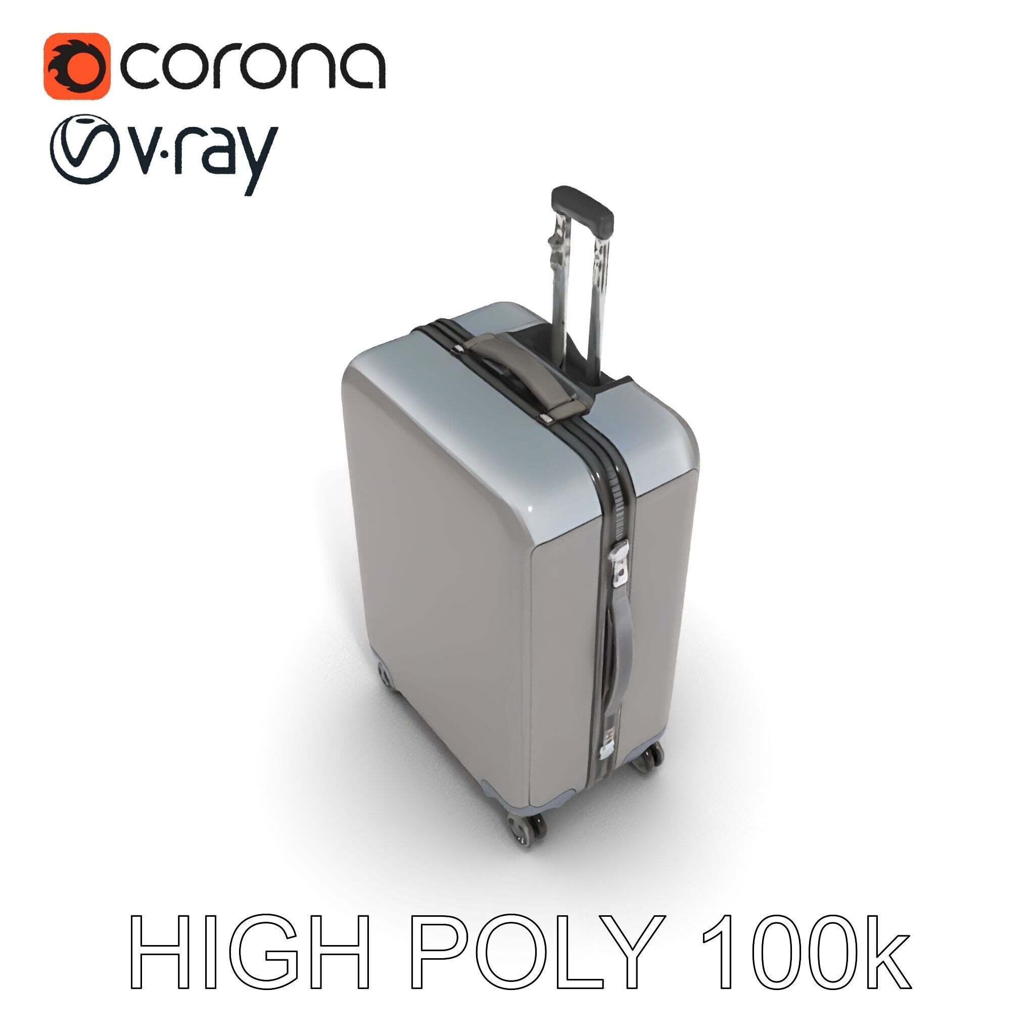 Hardshell Suitcase Model Pack Low-poly 3D model_13