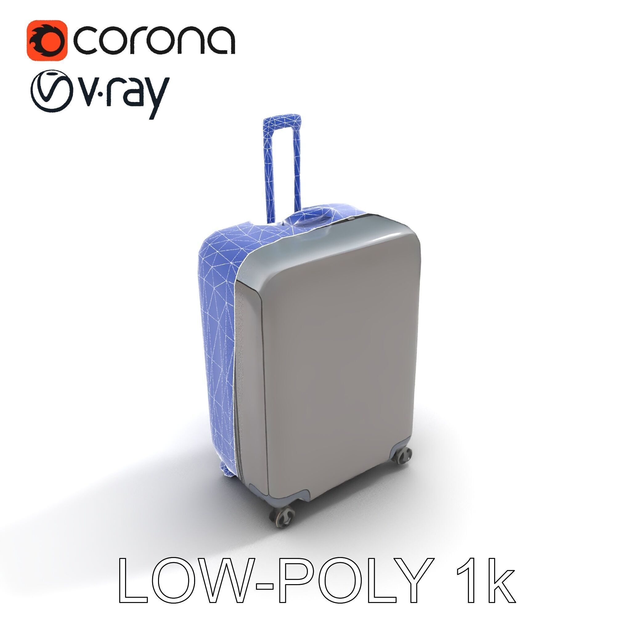 Hardshell Suitcase Model Pack Low-poly 3D model_15