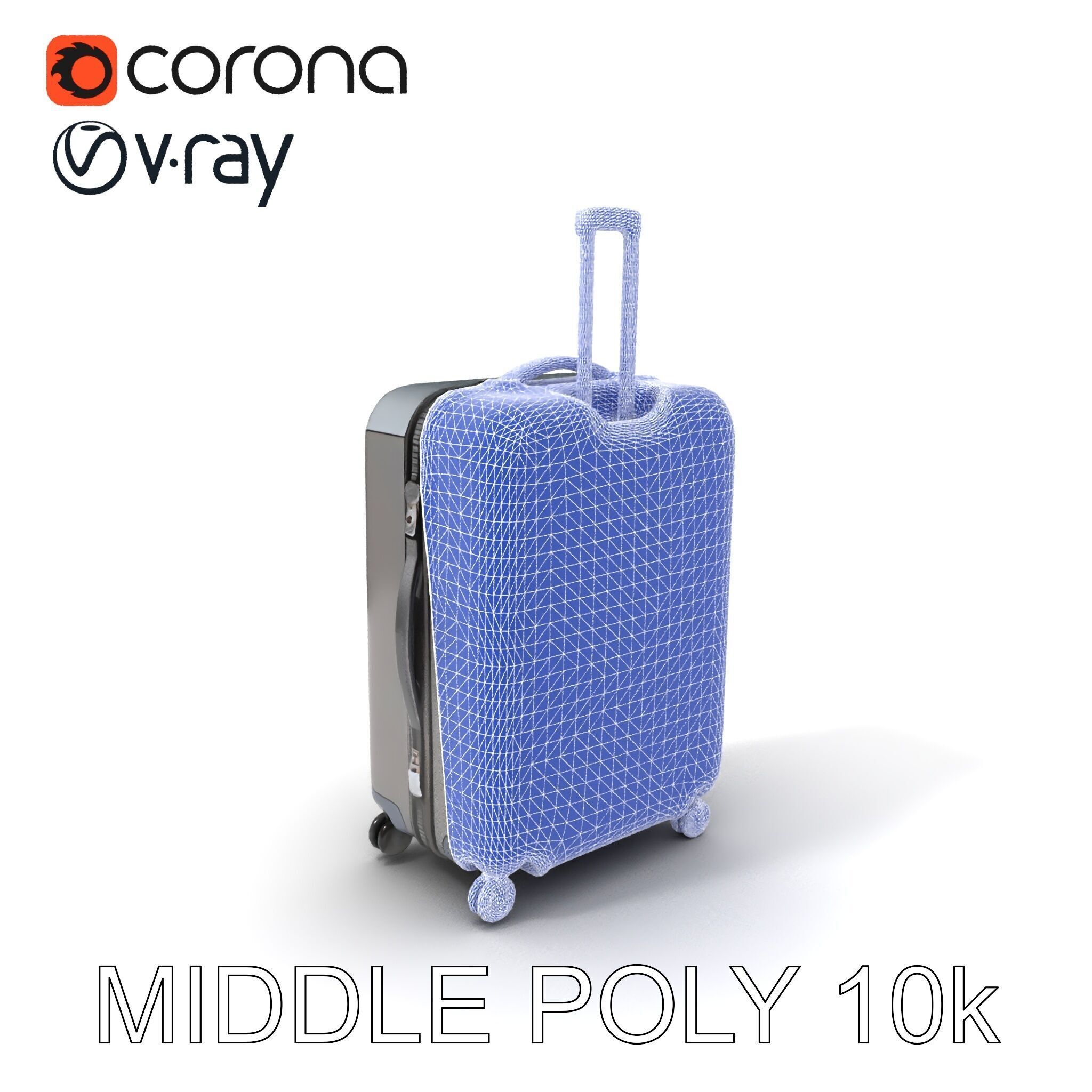 Hardshell Suitcase Model Pack Low-poly 3D model_6