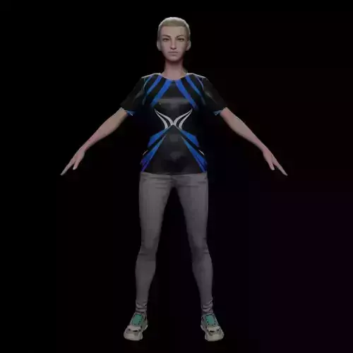 Realistic 3D Female Game Character