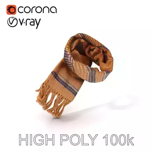 Woolen Scarf Model Pack with Tassels and Plaid Design