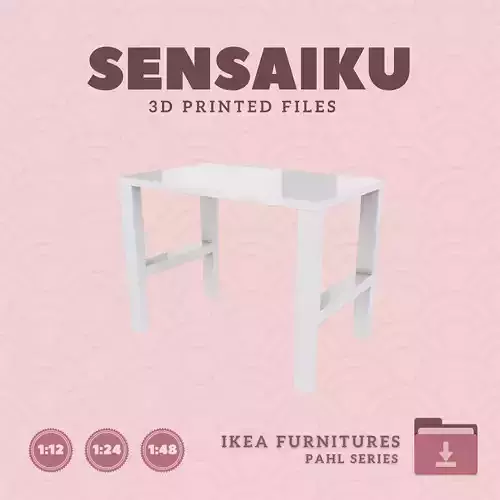 PAHL Desk for Miniature Dollhouse - IKEA - 3D Print 3D print model