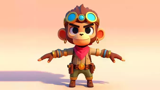 Monkey Character  3D Model
