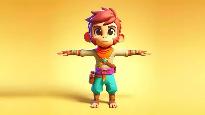 Monkey Adventure  3D Character Model