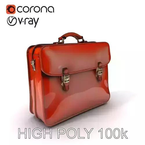 Business Leather Briefcase Model Pack Low-poly 3D model