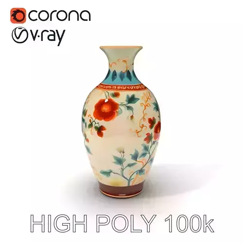 Decorative Floral Vase D Model Pack