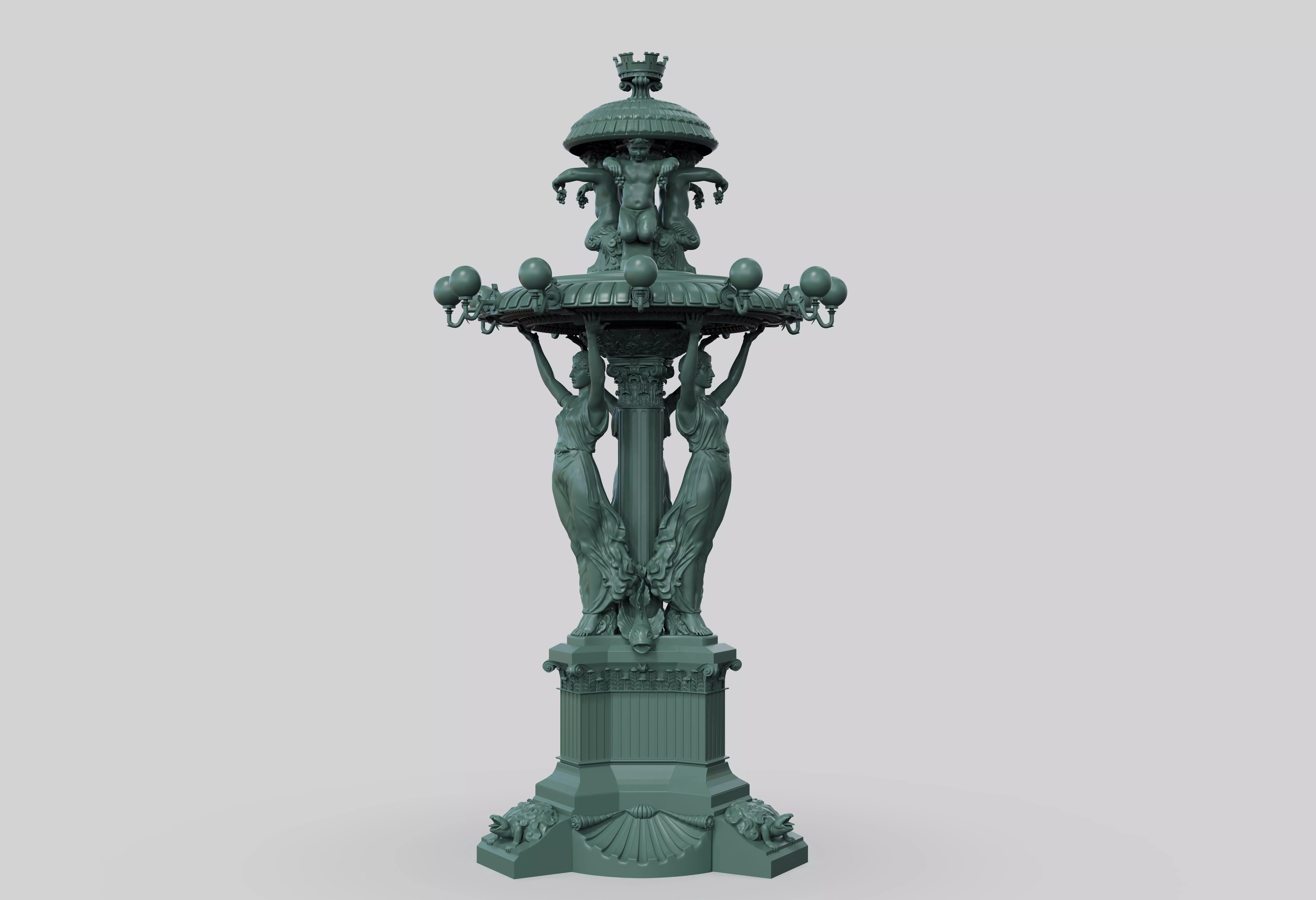 Bartholdi Fountain and Gardens 3D print model_0