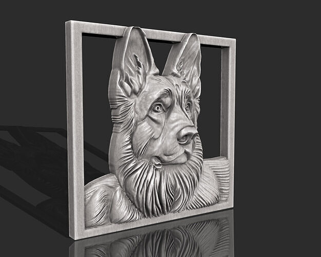 GERMAN DOG WITH FRAME CNC 3D PRINTING 3D print model