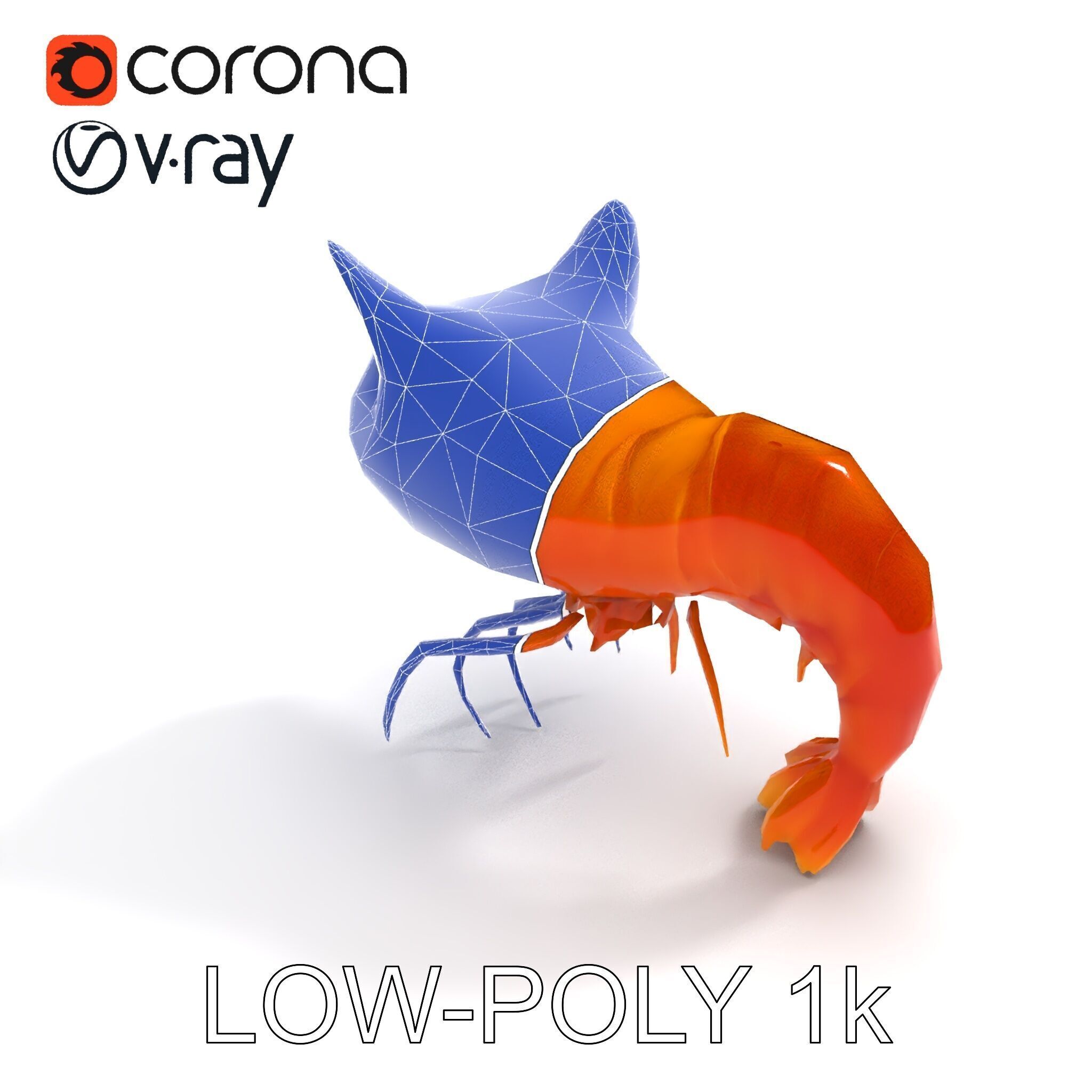Cat Shrimp Trippy Tropa Low-poly 3D model_28
