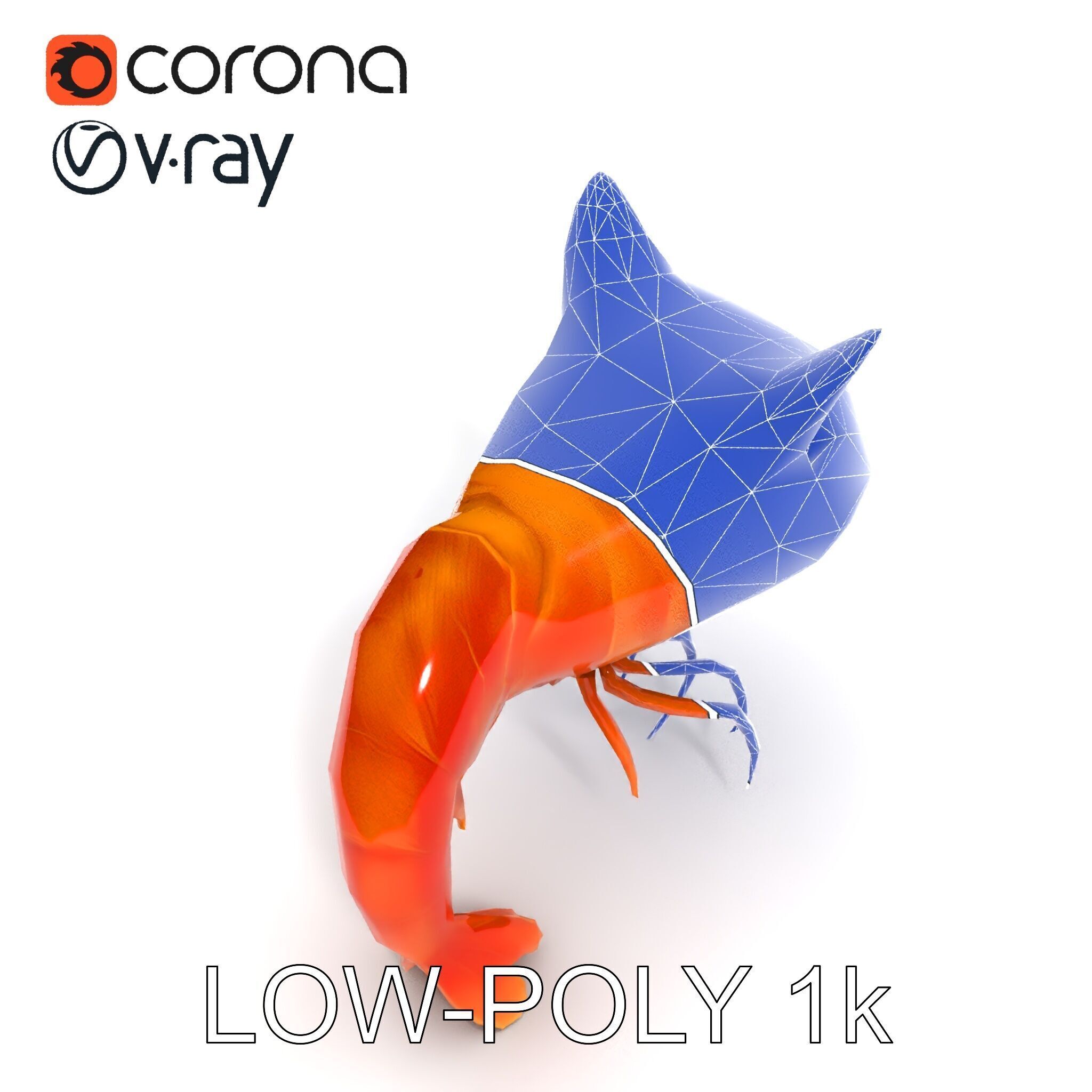 Cat Shrimp Trippy Tropa Low-poly 3D model_31